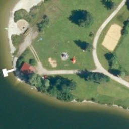 Sand Volleyball Court — aerial view