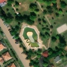 Sand Volleyball Court — aerial view