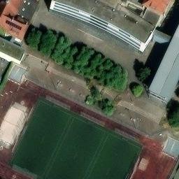 Sand Volleyball Court — aerial view