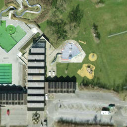 Grass Volleyball Court — aerial view