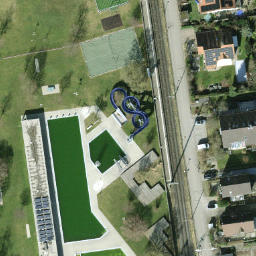 Sand Volleyball Court — aerial view