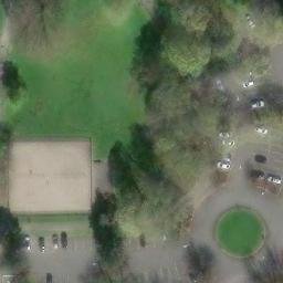 Gene Coulon Memorial Beach Park Volleyball Courts — aerial view