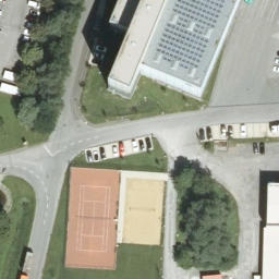 Sand Volleyball Court — aerial view