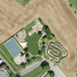 Sand Volleyball Court — aerial view