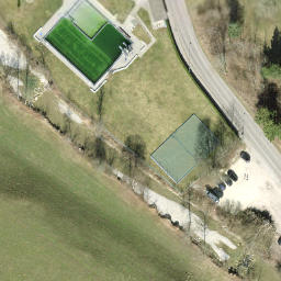 Sand Volleyball Court — aerial view