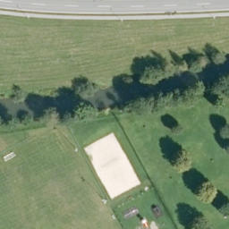 Sand Volleyball Court — aerial view