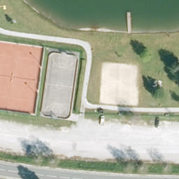Sand Volleyball Court — aerial view