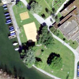 Sand Volleyball Court — aerial view