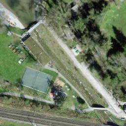 Sand Volleyball Court — aerial view