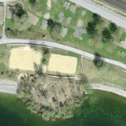 Sand Volleyball Court — aerial view