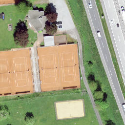 Sand Volleyball Court — aerial view