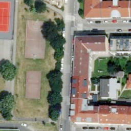 Sand Volleyball Court — aerial view