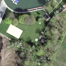 Sand Volleyball Court — aerial view