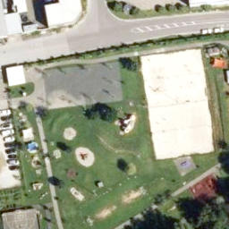Sand Volleyball Court — aerial view
