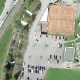 Sand Volleyball Court — aerial view