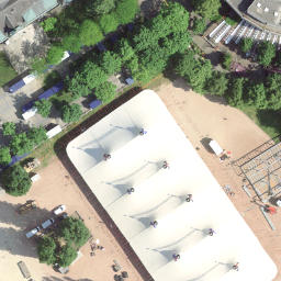 Sand Volleyball Court — aerial view