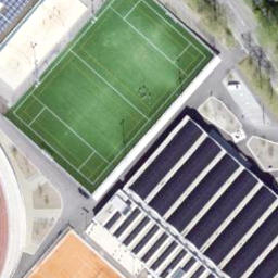 Sand Volleyball Court — aerial view