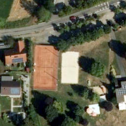 Sand Volleyball Court — aerial view