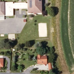 Sand Volleyball Court — aerial view