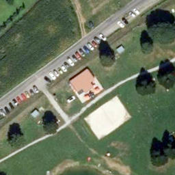 Sand Volleyball Court — aerial view