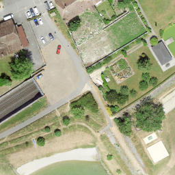 Sand Volleyball Court — aerial view