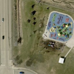 Mandan Beach Volleyball Court #4 — aerial view
