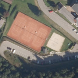 Sand Volleyball Court — aerial view