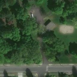 Sand Volleyball Court in Moscow, ID — aerial view