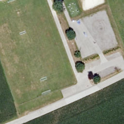 Sand Volleyball Court — aerial view