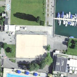 Beach Soccer Seebad Spiez — aerial view