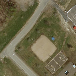 Saint-Boniface Beach Volleyball Court — aerial view