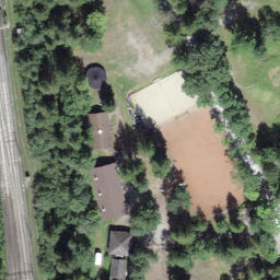 Sand Volleyball Court — aerial view