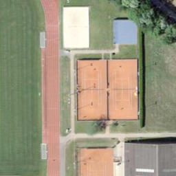 Sand Volleyball Court — aerial view