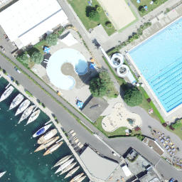Sand Volleyball Court — aerial view