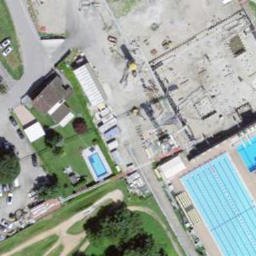 Beach volley piscina — aerial view
