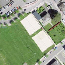 Sand Volleyball Court — aerial view