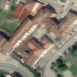 Volleyball Court near Comano Terme — aerial view