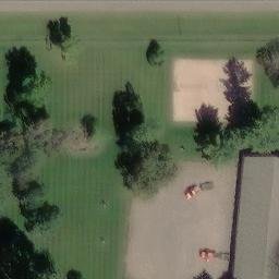 Sand Volleyball Court in Woodruff, WI — aerial view