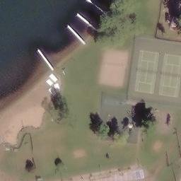 Town of Minocqua Beach Volleyball Court — aerial view
