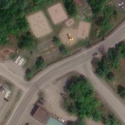 Sainte-Anne-des-Lacs Beach Volleyball Court — aerial view