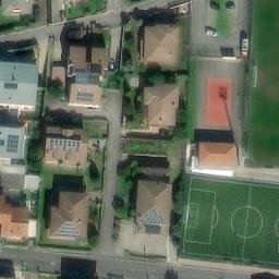Volleyball Court near Pian Camuno — aerial view