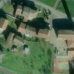 Volleyball Court near Zogno — aerial view
