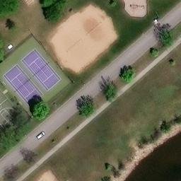 Escanaba Beach Volleyball Court #3 — aerial view