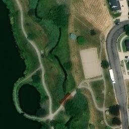 Bozeman Beach Volleyball Court #3 — aerial view