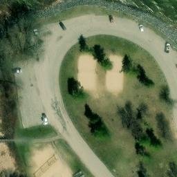 Sand Volleyball Court in Cheboygan, MI — aerial view
