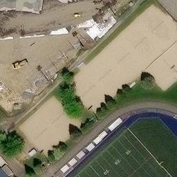 Boucherville Beach Volleyball Court #3 — aerial view