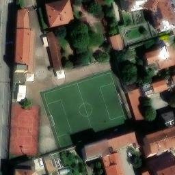 Volleyball Court near Bussero — aerial view