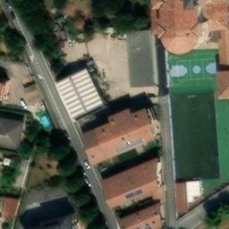 Volleyball Court near Calcio — aerial view