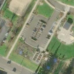 Central Beaverton Beach Volleyball Court #1 — aerial view