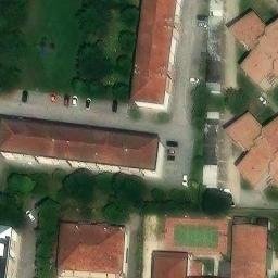 Volleyball Court near Mirano — aerial view